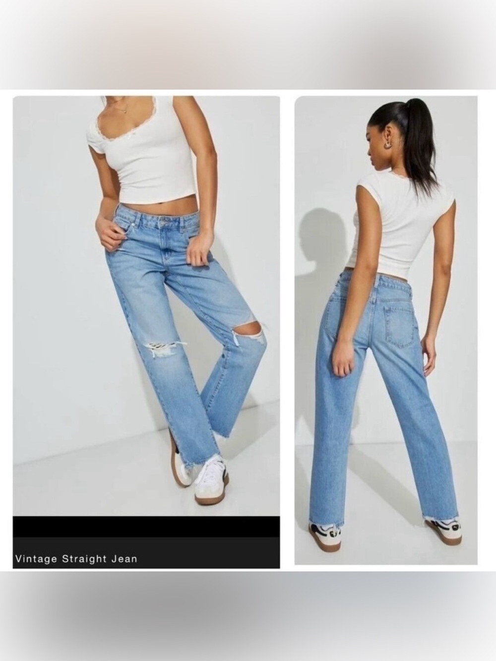 NWT Garage Women's Vintage Straight Jeans distressed Ollie
Blue Size 07 / 28 NEW